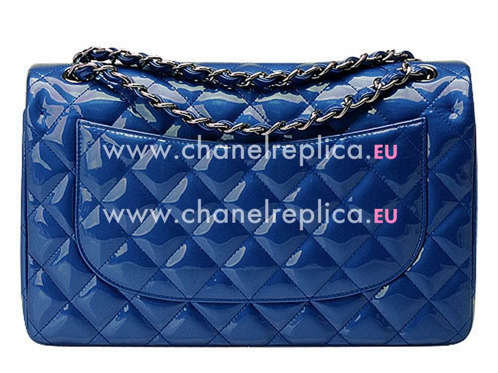 Chanel Patent Lambskin Jumbo Coco Bag Royalblue A58600PLS