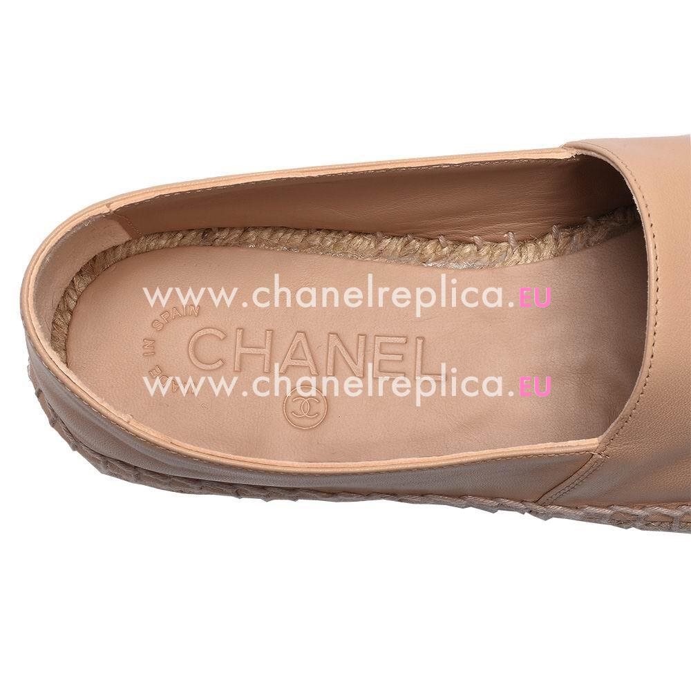 Chanel Classic Espadrilles CC Logo Shoes Camel/Black C7030101