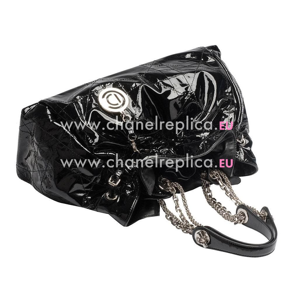 Christian Dior Limited Patent Lambskin Montaigne Handbag Black DB667329
