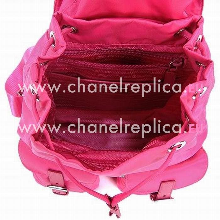 Prada Classic Zainetto Vela Triangle Logo Nylon backpack Peach Pink P7031305