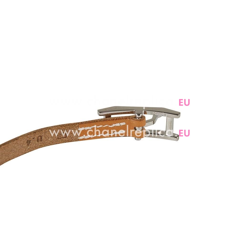 Hermes Cowskin R-Bracelet Coffee/Silvery H7022007