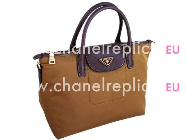 Prada Teaauto Saffiano Classic Triangle Logo Nylon Handle/Shoulder Bag Jujube PR386380