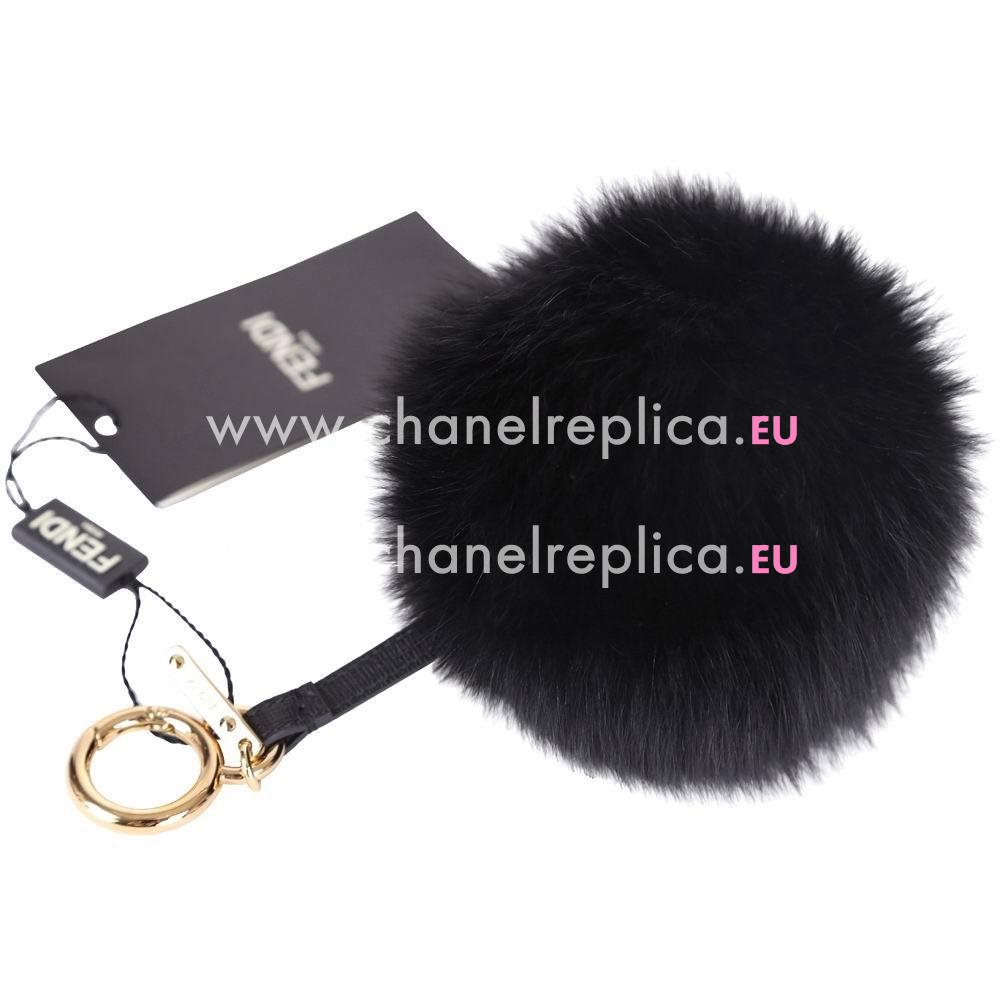 FENDI Pompon Bag Charm The Fox Pendant Black F6122810