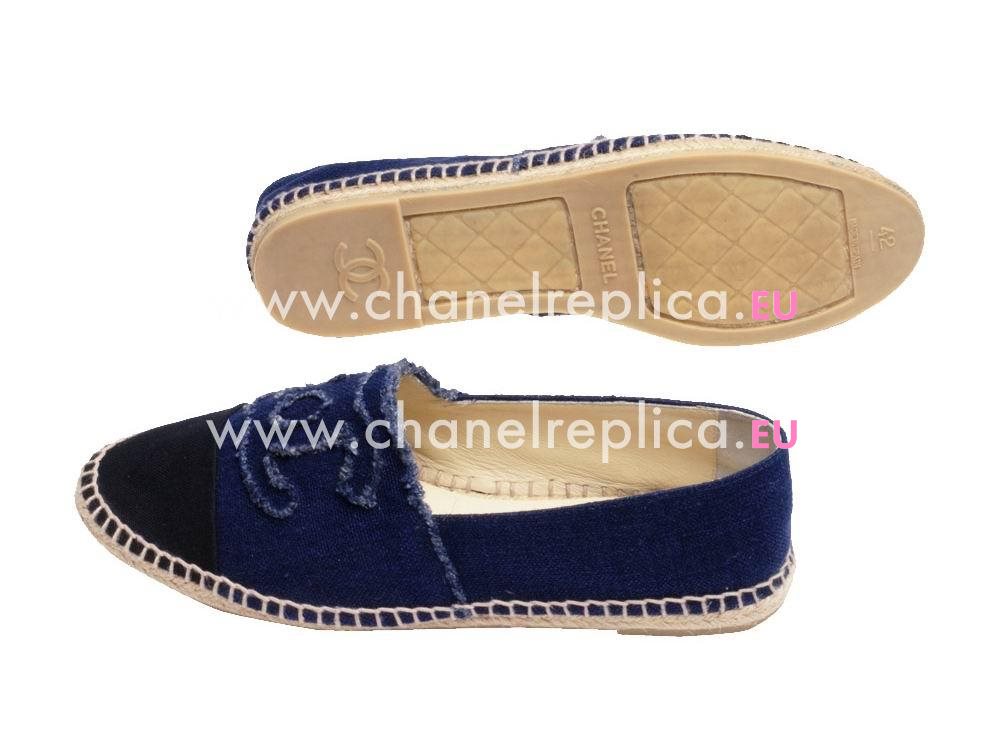 Chanel Denim CC Espadrilles Penelope Shoes Blue G29741