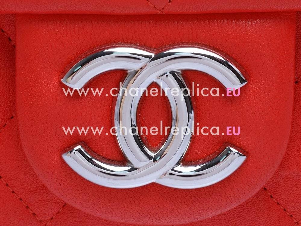 Chanel Lambskin Chain Around Maxi Flap Bag Orange Red A55165