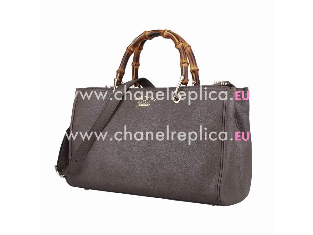 Gucci Bamboo Swing Calfskin Handle Bag In Gray G548972