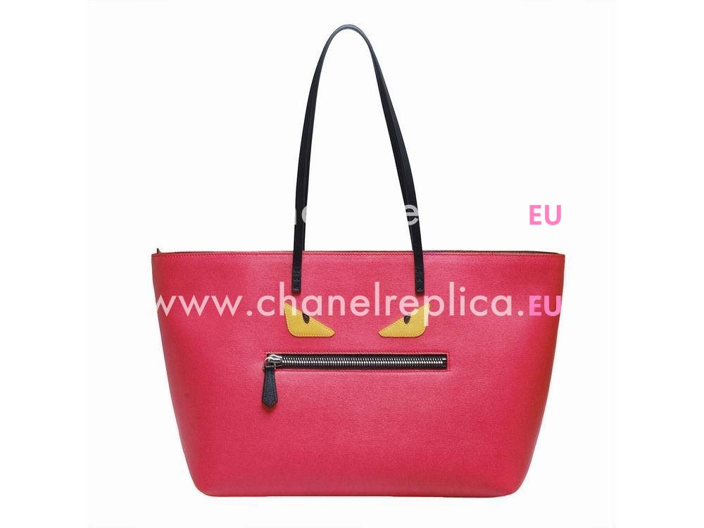 Fendi Monster Roll Calfskin Handle/Shoulder Bag Peach Red F5734339