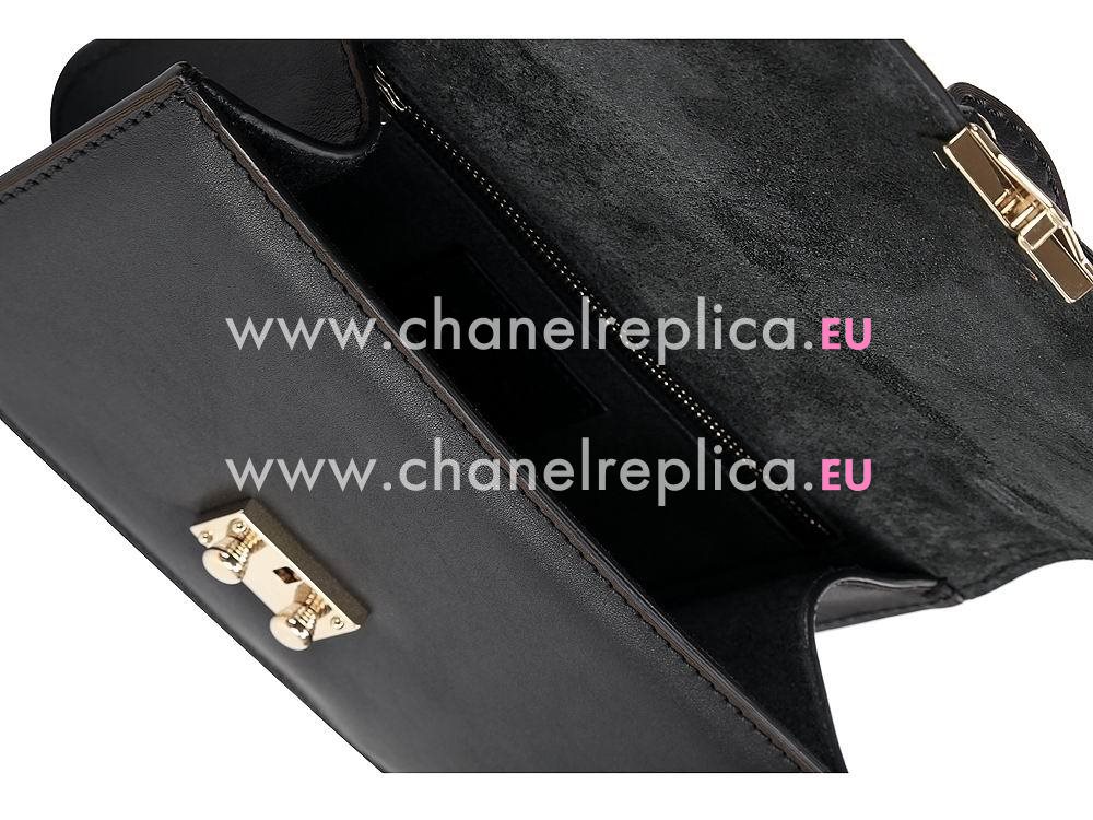 Valentino Glam Lock Calfskin Mini Shoulder Bag Black VA52777