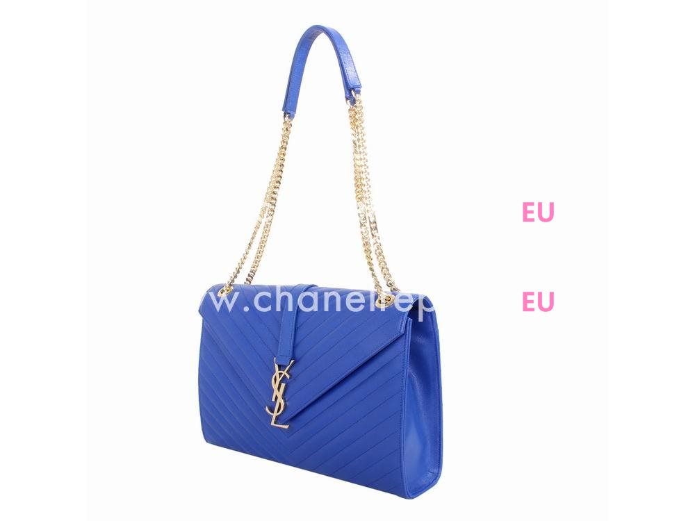 YSL Saint Laurent Cabas Calfskin Bag In Blue YSL5236558