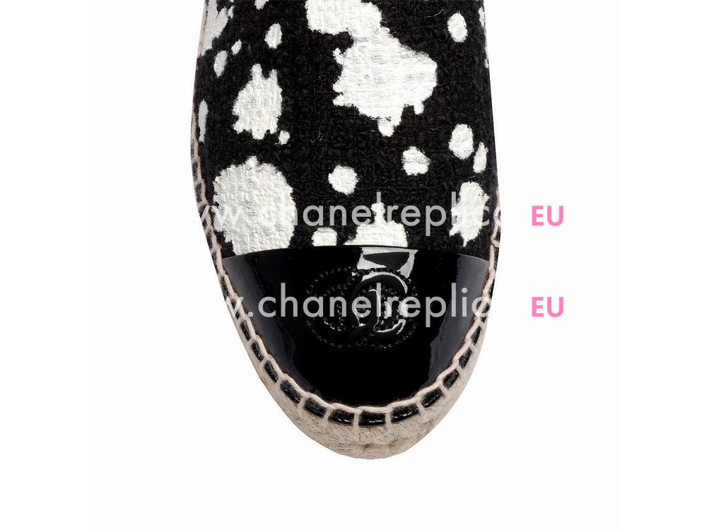 CHANEL CC Espadrilles Penelope Shoes Splash-ink Black/White G30898