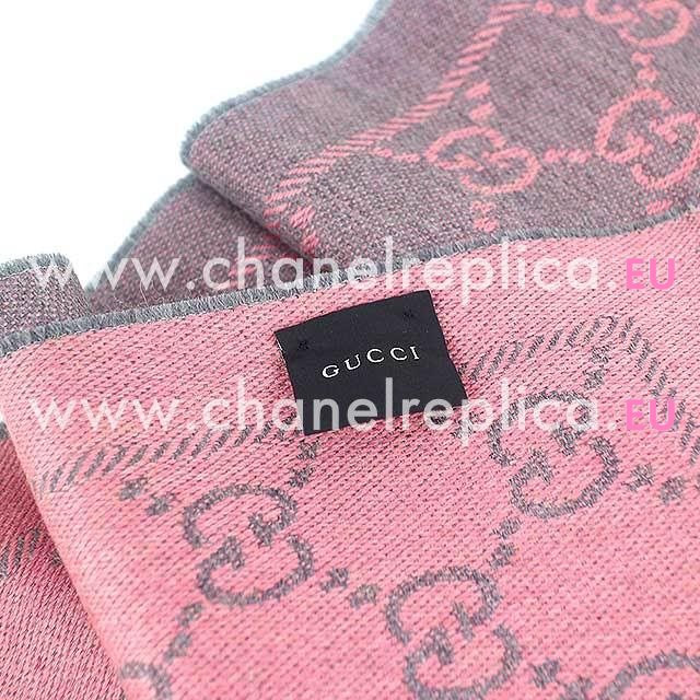 Gucci G Logo Wool Scarf Peach Gray G6102823