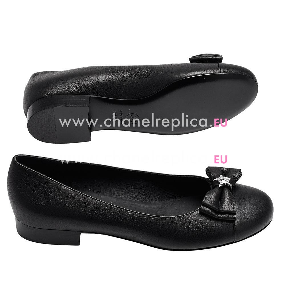 Chanel Classic CC Calfskin Flats Shoes (CamelXBlack) AS467365