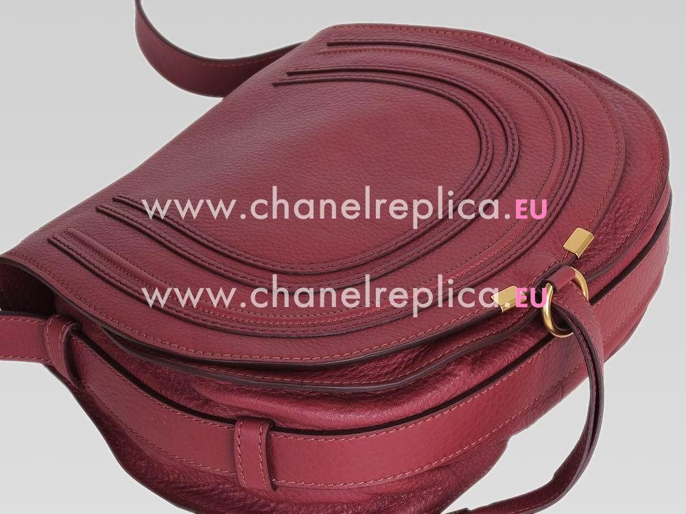 CHLOE Large Marcie Calfskin Crossbody Bag Rougeberry C472155
