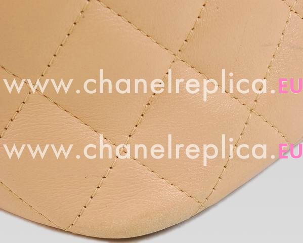 Chanel Cambon Lambskin Tote Bag Apricot With Black CC A25169-A