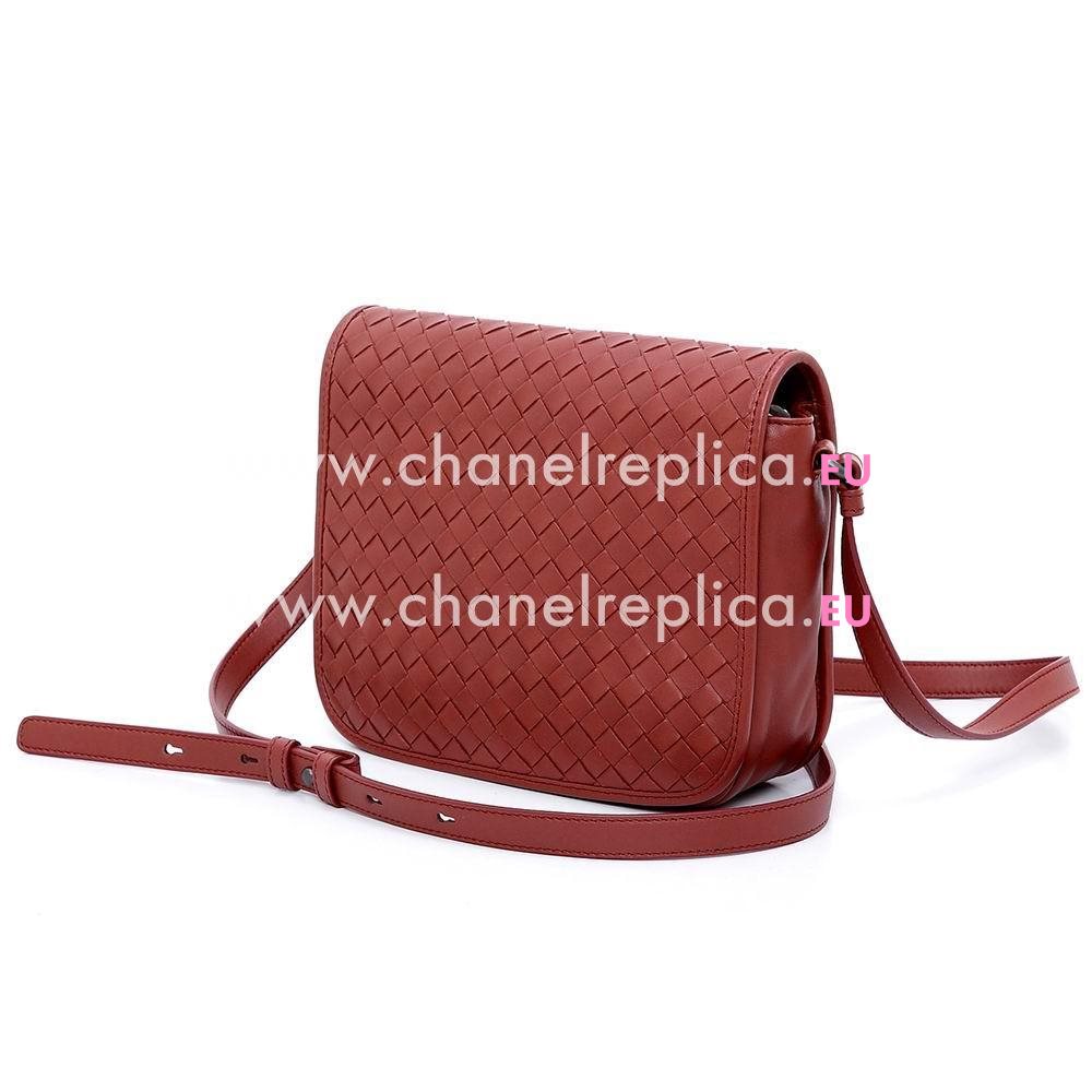 Bottega Veneta Classic Nappa Leather Woven Bag Jujube Red BV612265