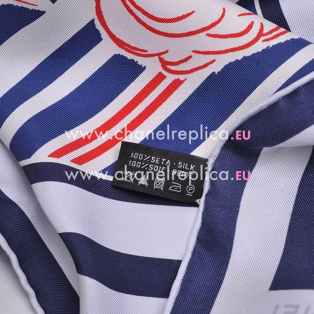 CHANEL Classic CC Logo Velutum Scarf In Blue C6102801