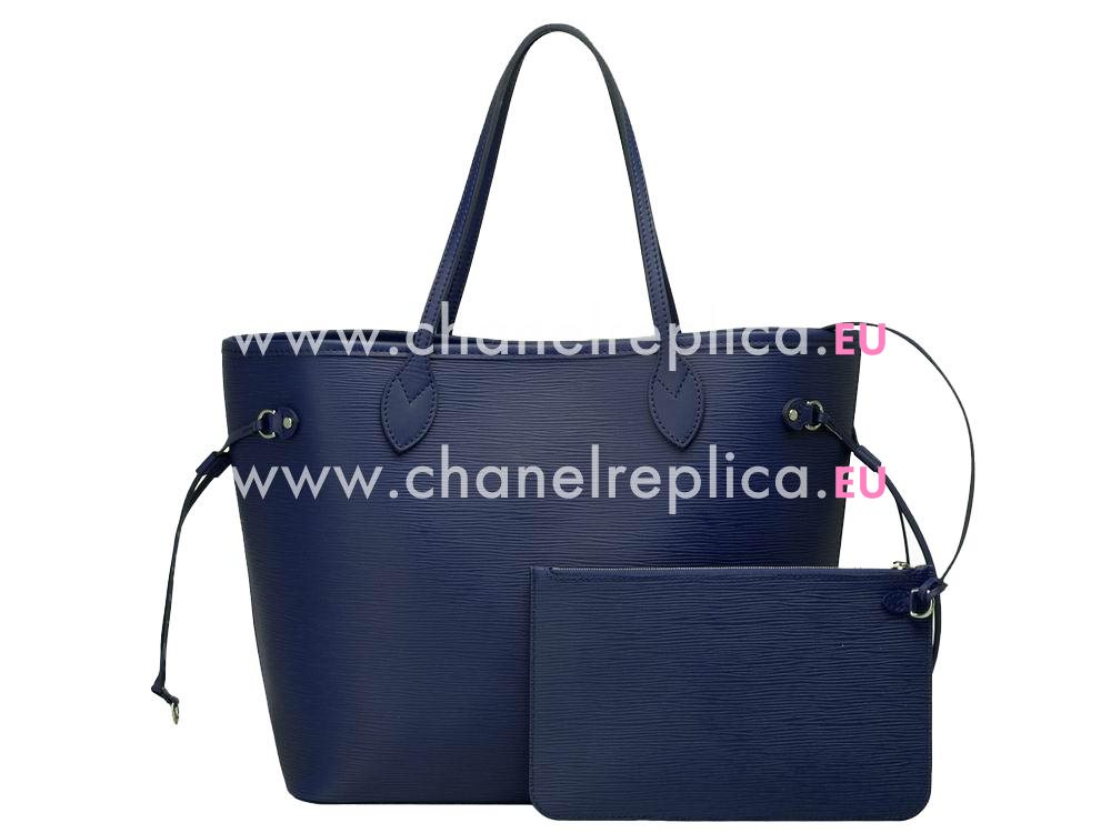 Louis Vuitton Epi Leather Neverfull MM Tote Bag Deep Blue M40885