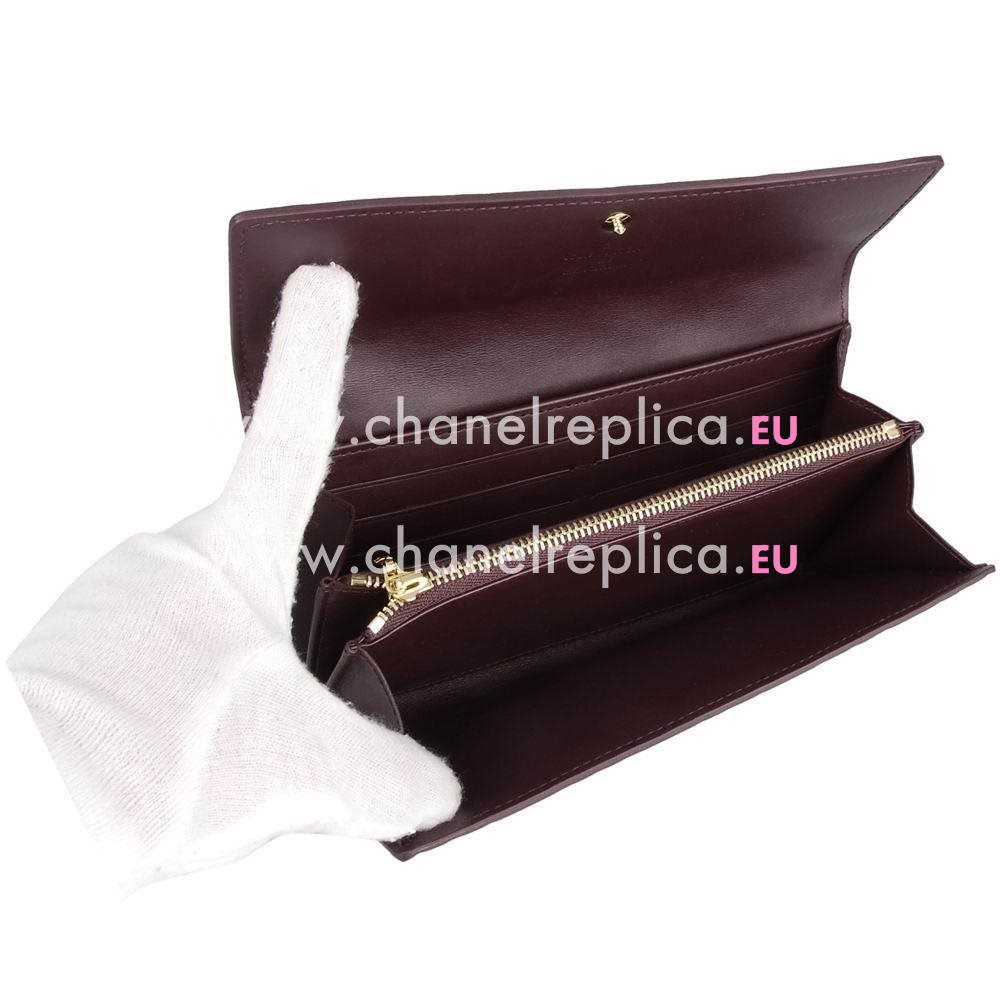 Louis Vuitton Classic Patent Leather Calfskin Wallet In Purple M91521