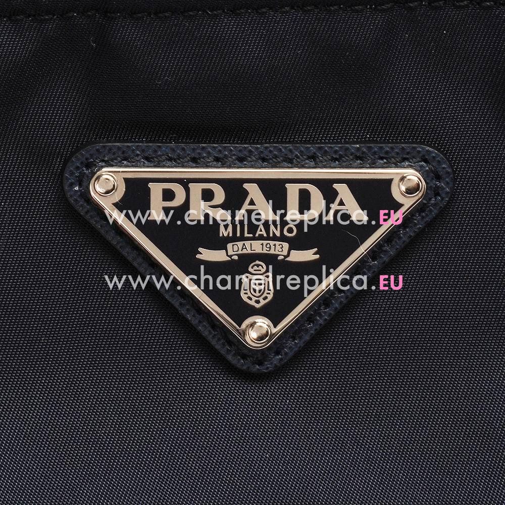 Prada Teaauto Saffiano Classic Triangle Logo Nylon Handle/Shoulder Tote Bag Deep Blue PR519241