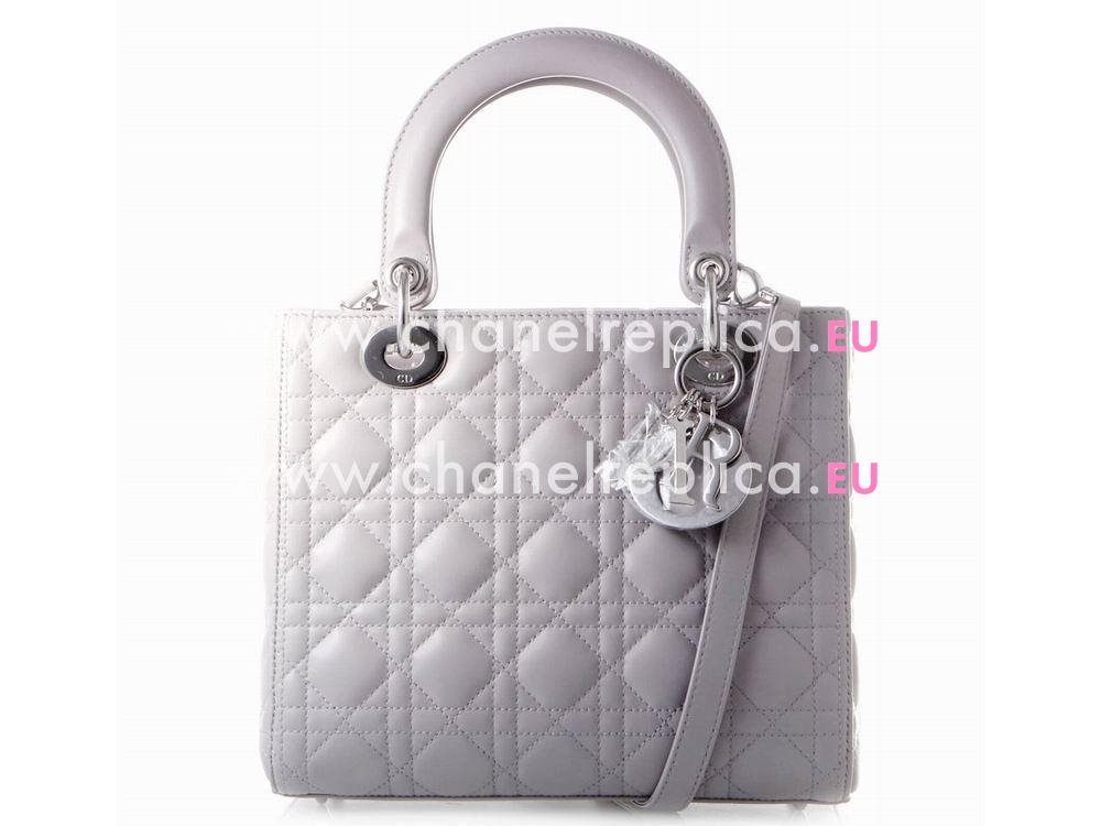 Dior Lady Dior Cannage Lambskin Pale Pinkish Grey D2887