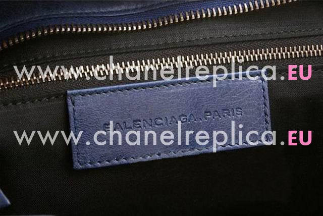 Balenciage Part Time Top Leather Bag Deep Blue 168028DB