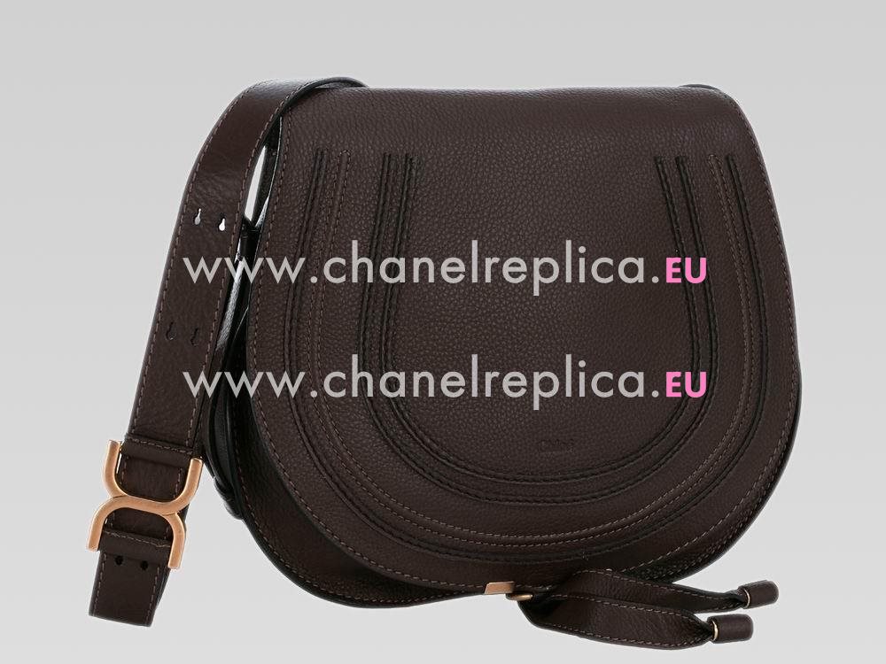 CHLOE Large Marcie Single Handle ShouldBag Choclate C477851