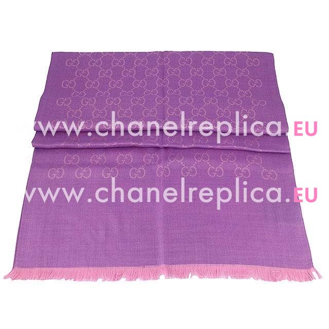 Gucci G Logo Wool Scarf Pink Purple G6102803