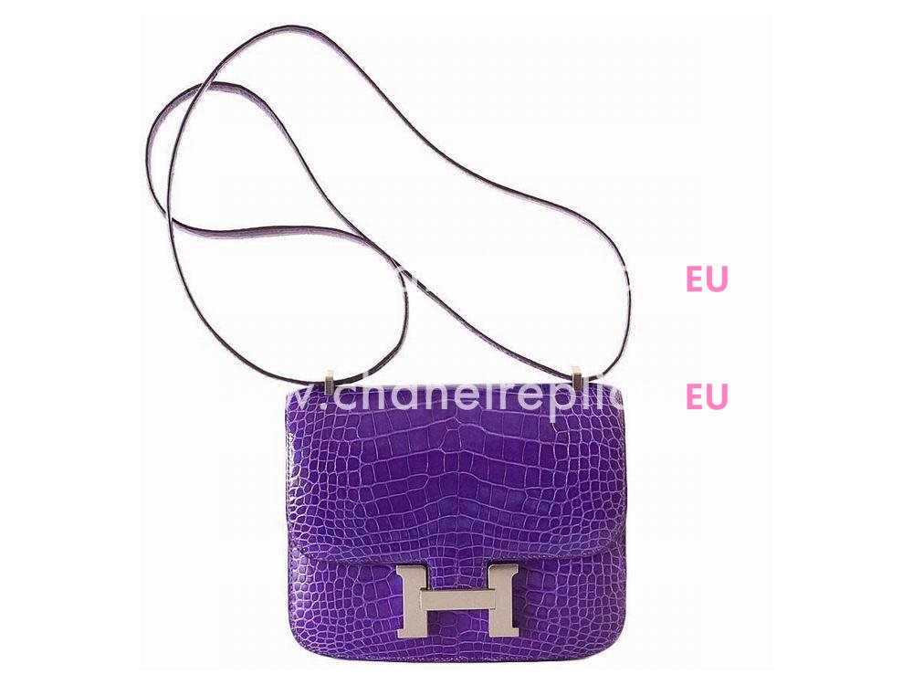 Hermes Constance 18 Ultra Violet Alligator Palladium Hardware Shouldbag HC1018IVO