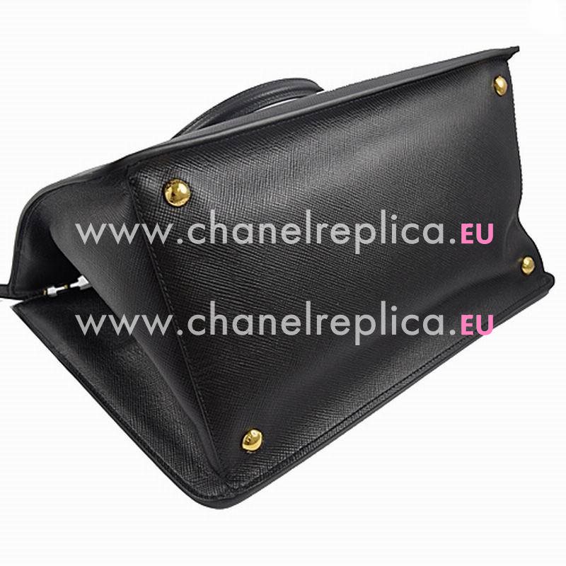 Prada Soft Saffiano Triangle Logo Bag Black PR535891