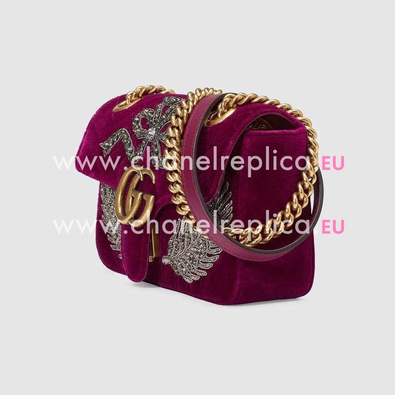 Gucci GG Marmont embroidered velvet mini bag 446744 K4DST 5668