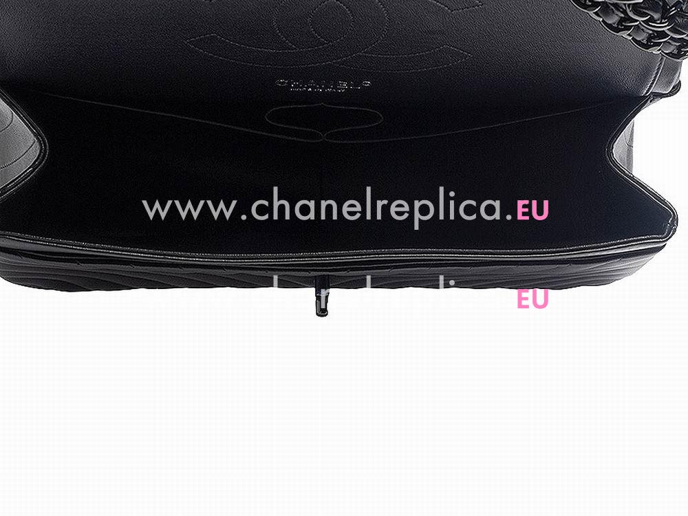 Chanel Calfskin Chevron Boy Shopping Bag In Black A599359