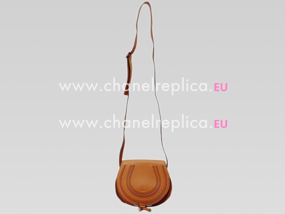 CHLOE Nano Marcie Calfskin Saddle Bag Light Caramel C483353