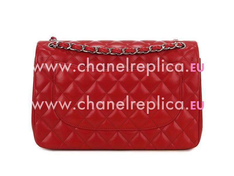 Chanel Lambskin Jumbo Double Flap Bright RED(silver) A58600Y01480