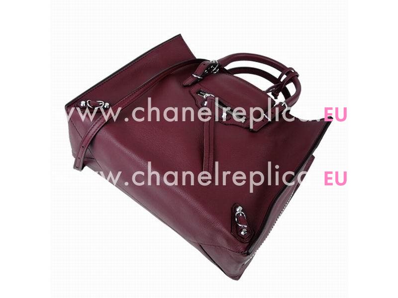 Balenciage Pomple Lambskin Silvery hardware Bag Burgundy B20558072