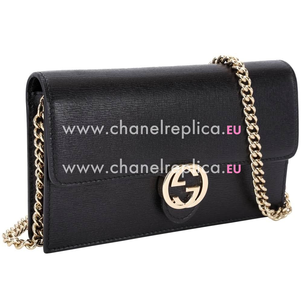Gucci Icon GG Calfskin Leather Clutch In Black G554924