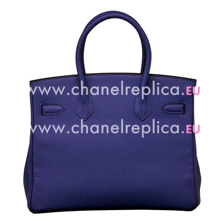 Hermes Birkin 30cm Bleu Electrique Togo Leather Palladium Handbag HB1030BLE