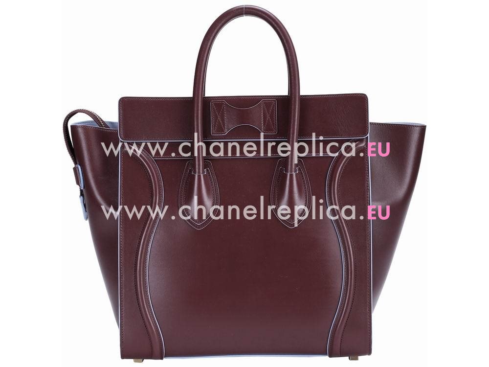 Celine Mini Luggage Calfskin Nano Bag Wine Red CE66656