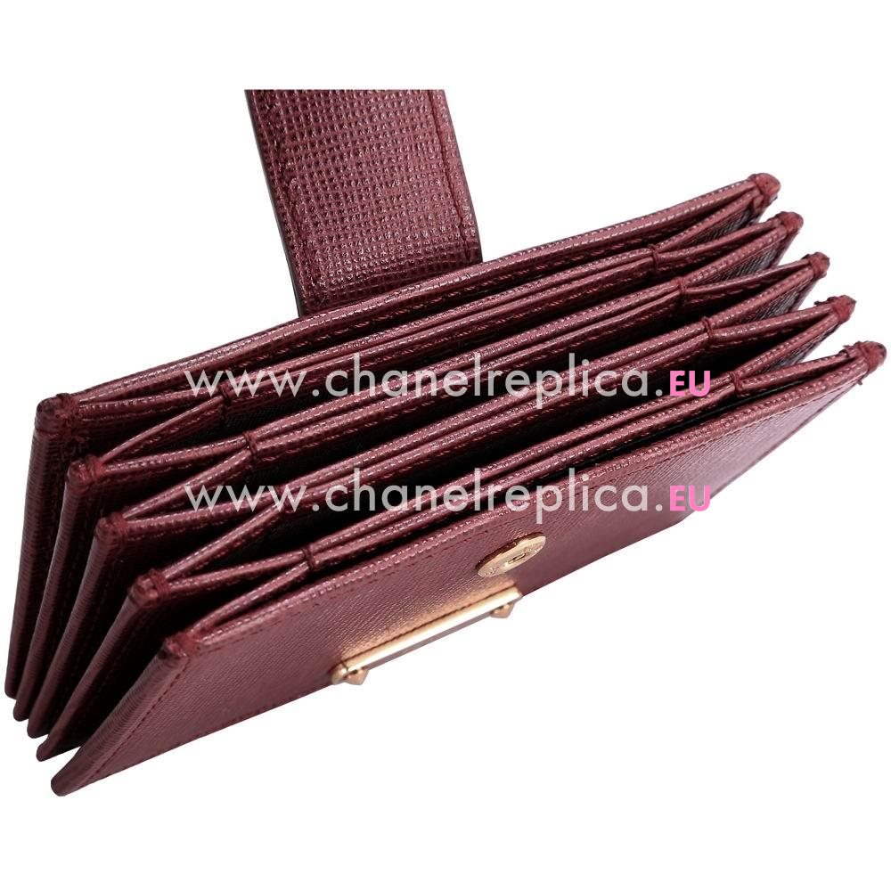 FENDI Calfskin Card Bag Deep Red F5712769