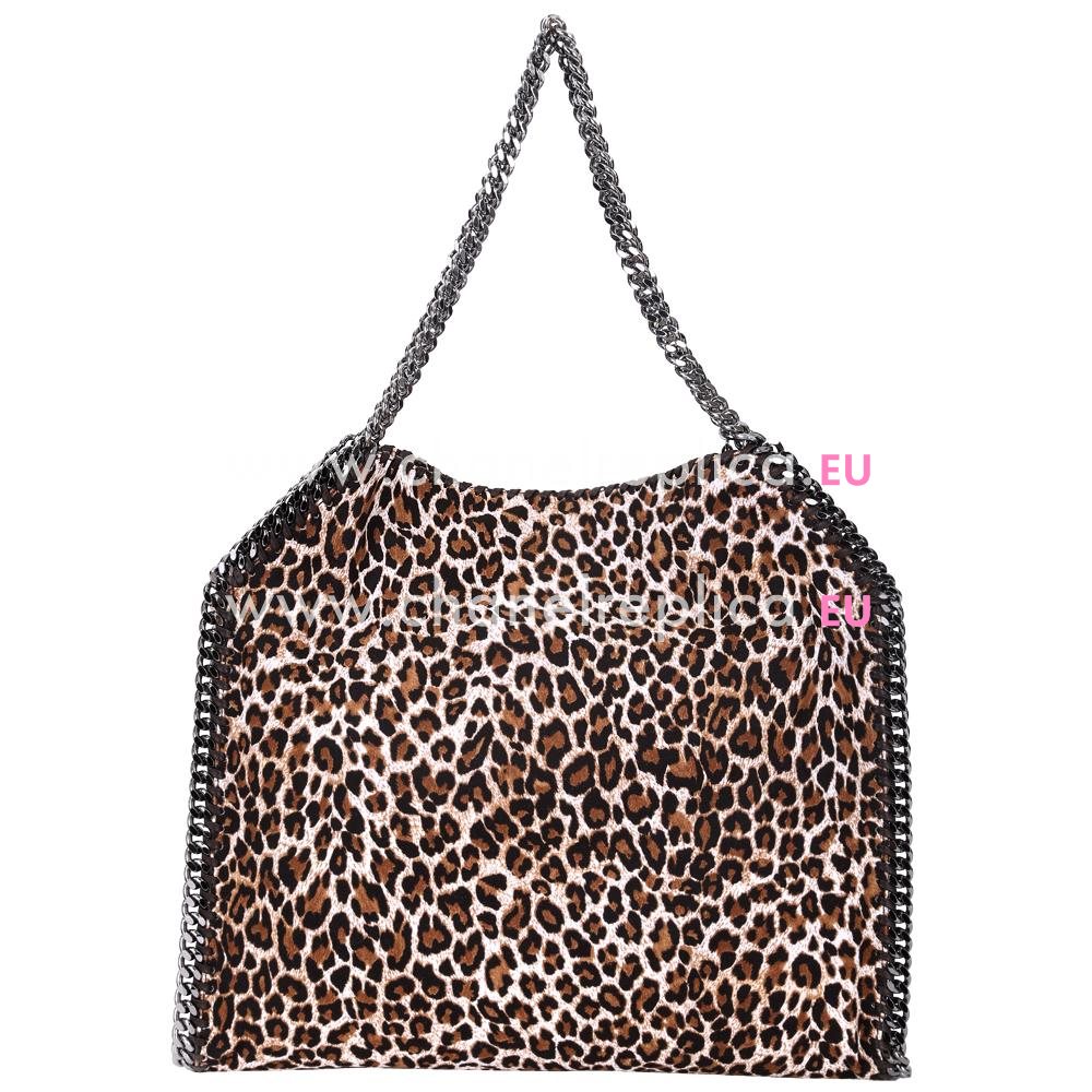 Stella McCartney Falabella Medium Tote Silver Chain Bag Leopard Print S893474