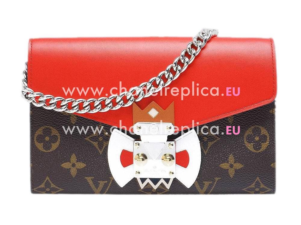 Louis Vuitton Monogram Canvas Tribal Mask Chaine Wallet Red M60797