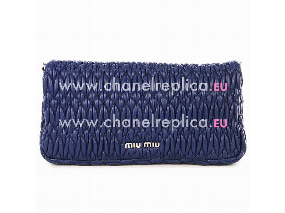 Miu Miu Nappa Crystal Clutch Bag Royal Blue RP0233 FVJ F0021