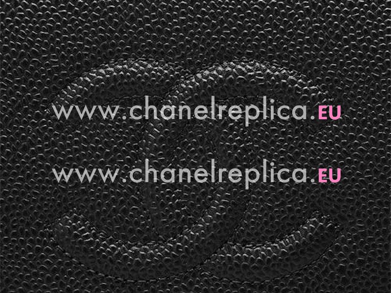 Chanel Caviar Leather CC Logo Wallet In Black A56328