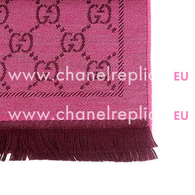 Gucci G Logo Wool Scarf Peach/ Purple Red G6102824