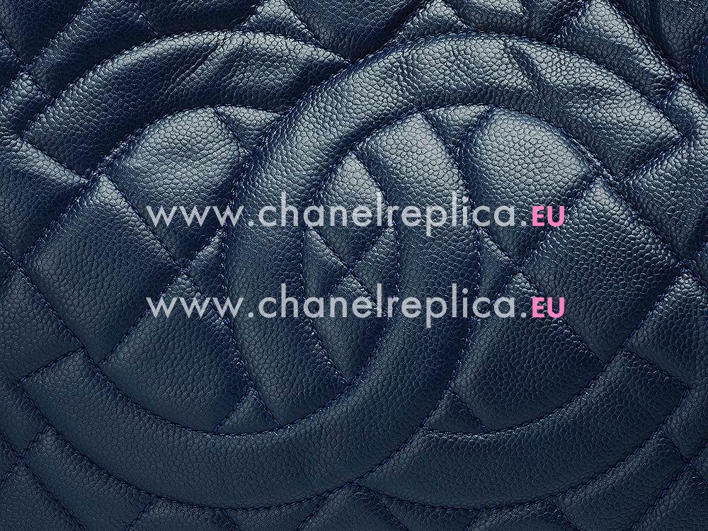 Chanel Caviar Leather Chain Strap Gst Bag In Blue(Caviar) A45982