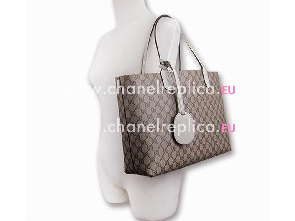 Gucci Calfskin Two Sided Tote Bag In Khaki White G3685689
