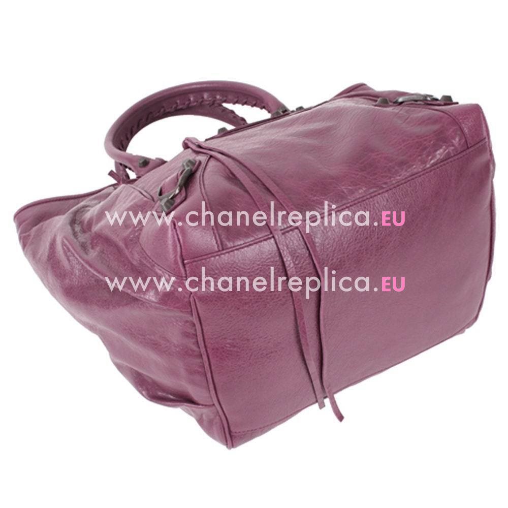 Balenciaga Classic Calfskin Hand Bag Purple Red B6112203