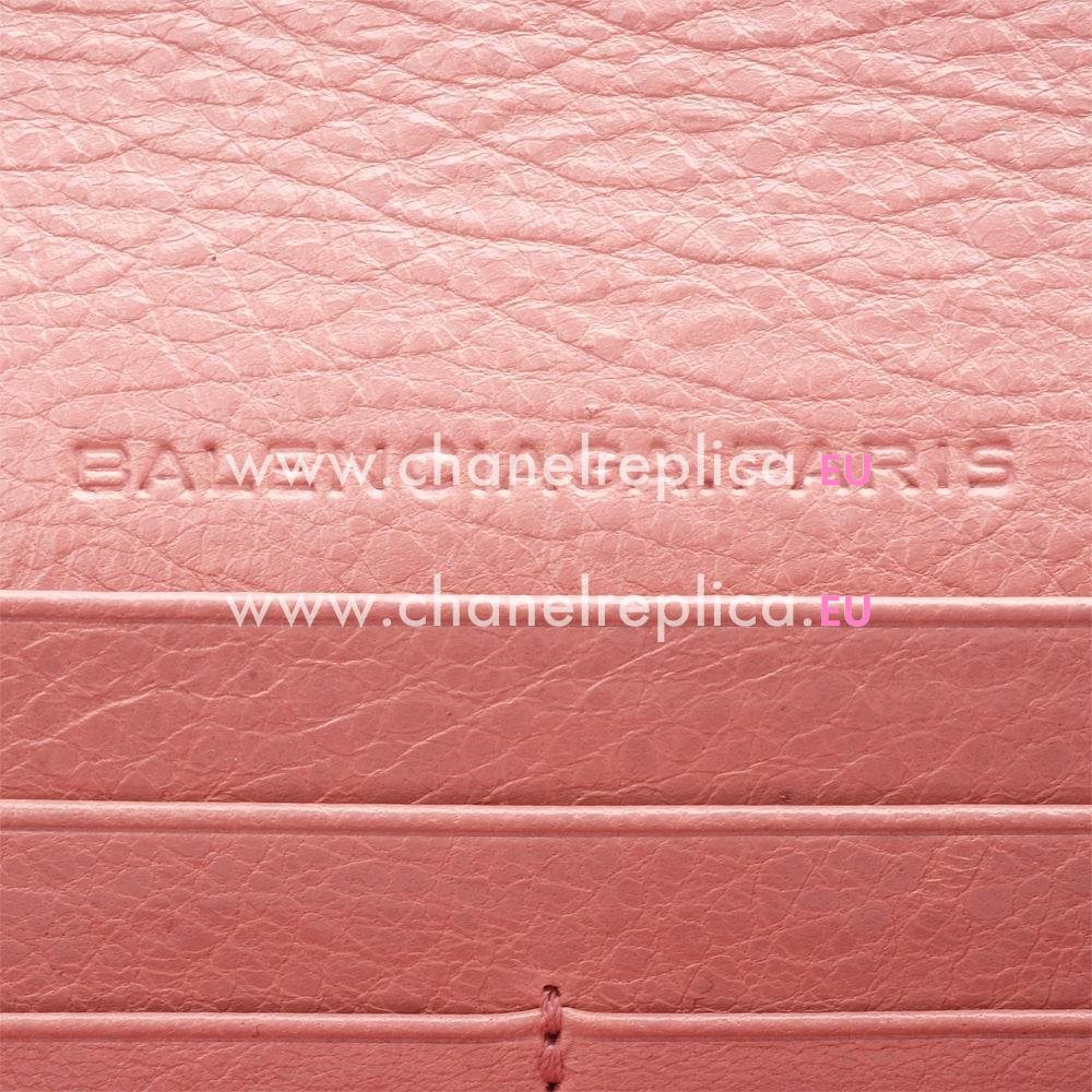Balenciaga Holiday Giant Money Lambskin Silvery Hardware Wallets Pink B2055128