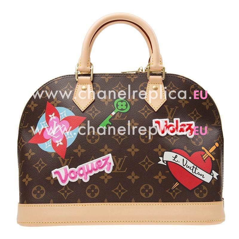 Louis Vuitton monogram Canvas With Applied and Printed Patches Alma PM M43990