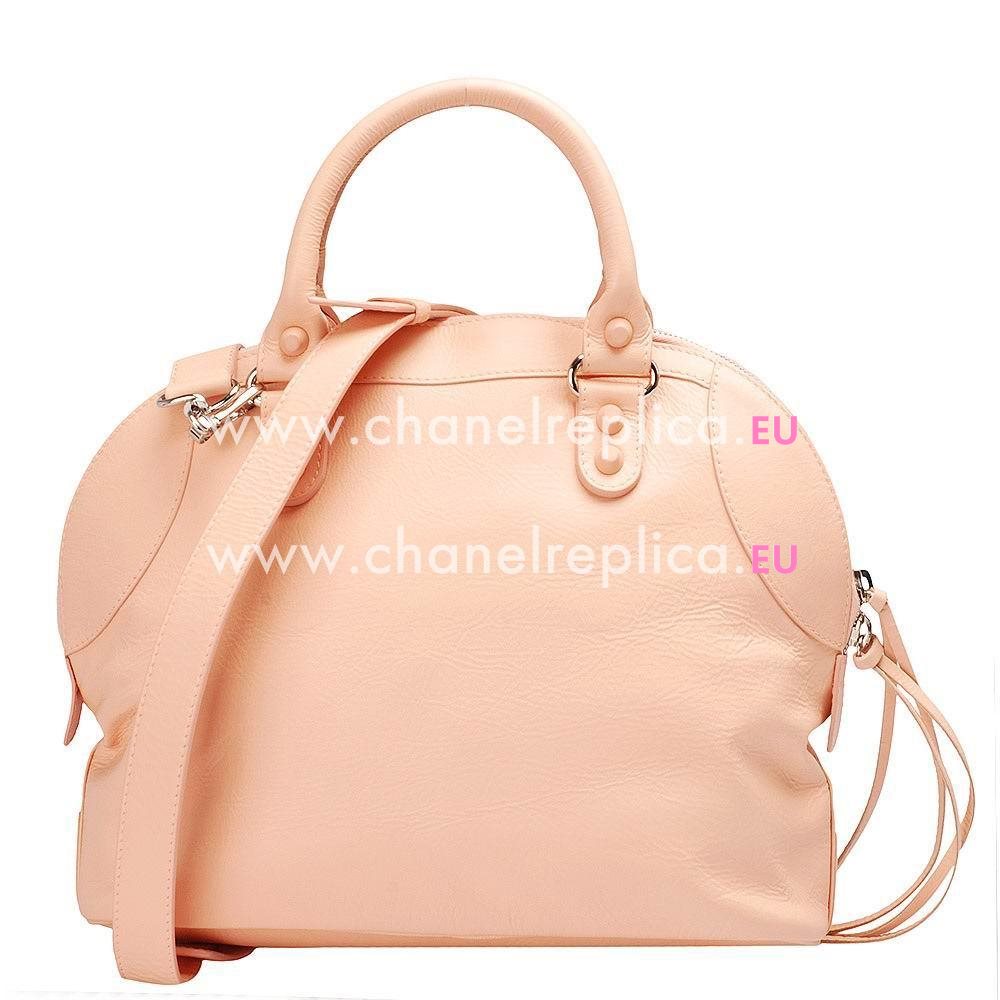 Balenciage Bowling Lambskin Silvery hardware Classic Mini Bag Pink B2055066