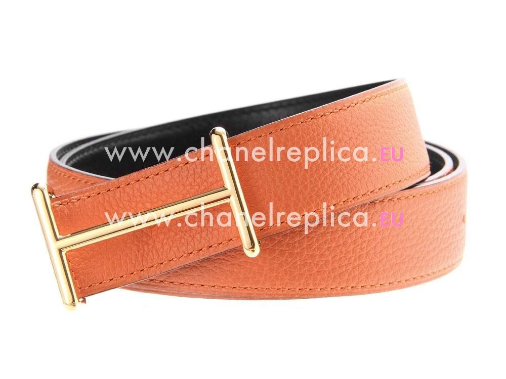 Hermes Idem Black-Orange Two-sided Belt H765890